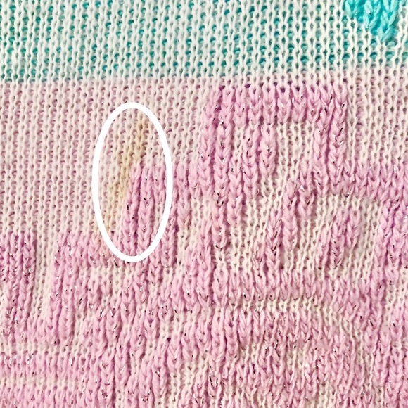 Vintage 80s Kawaii fairy kei metallic pastel high crewneck sweater - Picture 10 of 10